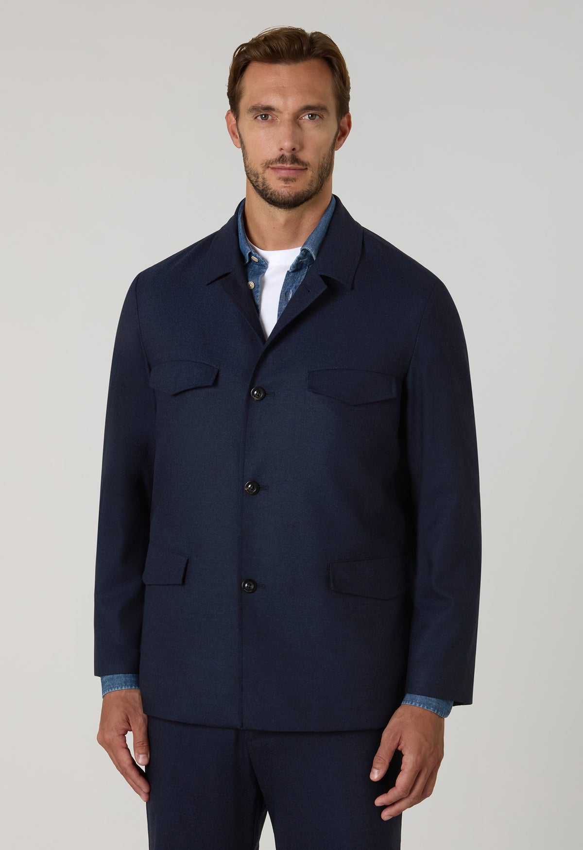 Blue Superlight Flannel Treves Suit