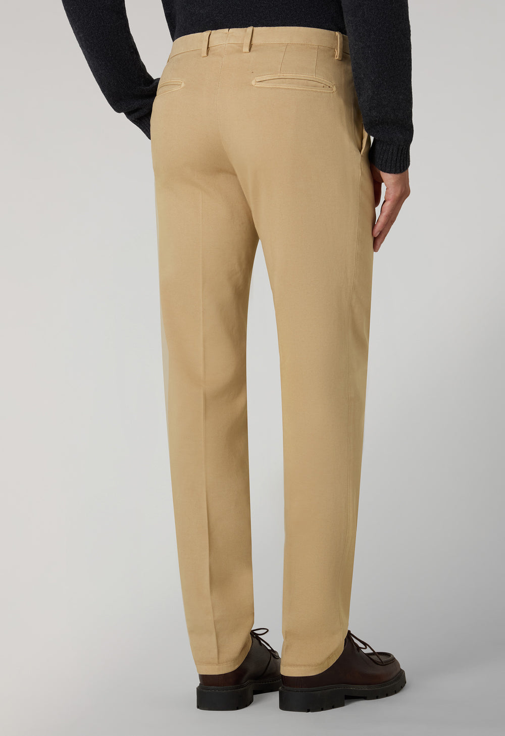 Beige Comfort Cotton slim chinos trousers