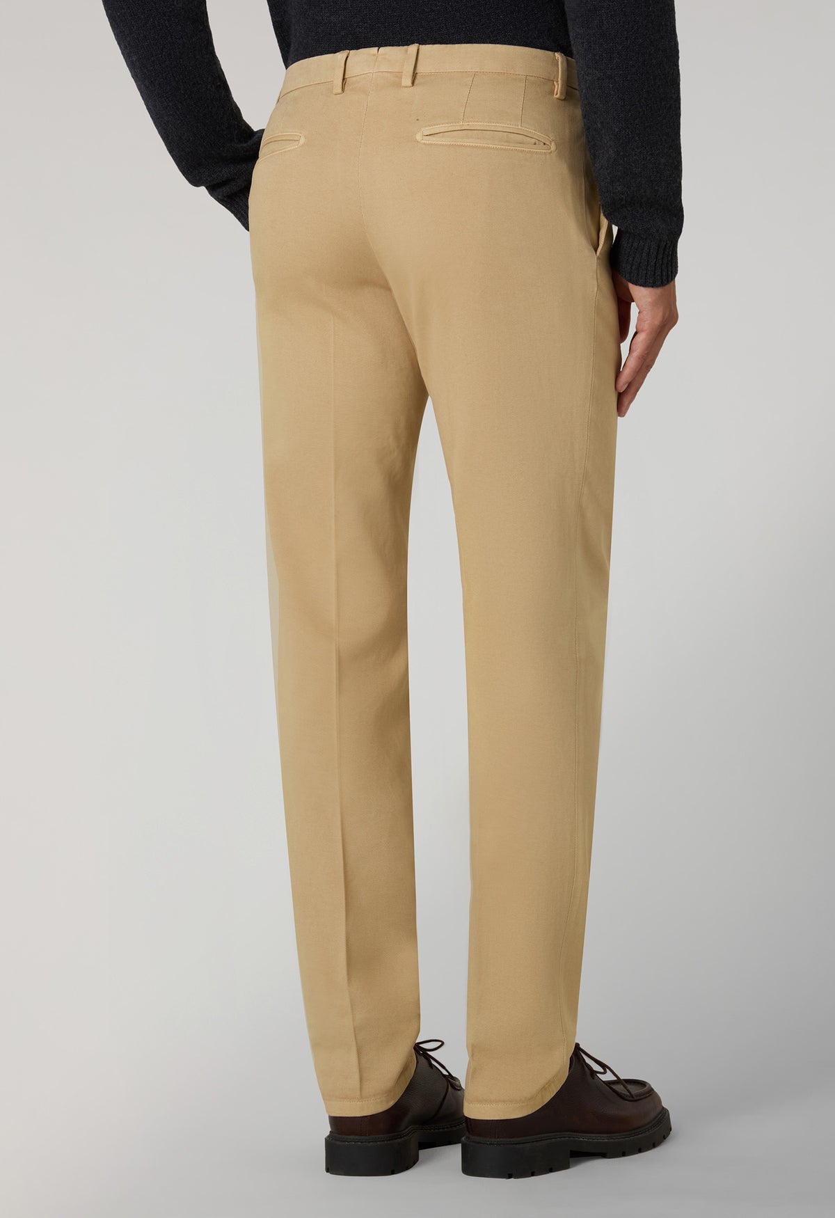 Beige Comfort Cotton slim chinos trousers