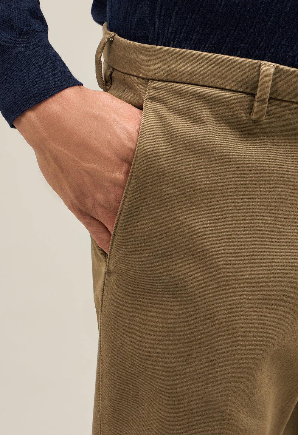 Olive green Comfort Cotton slim Chinos