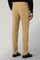 Beige Stückgefärbte schlanke Chinohose aus Samt