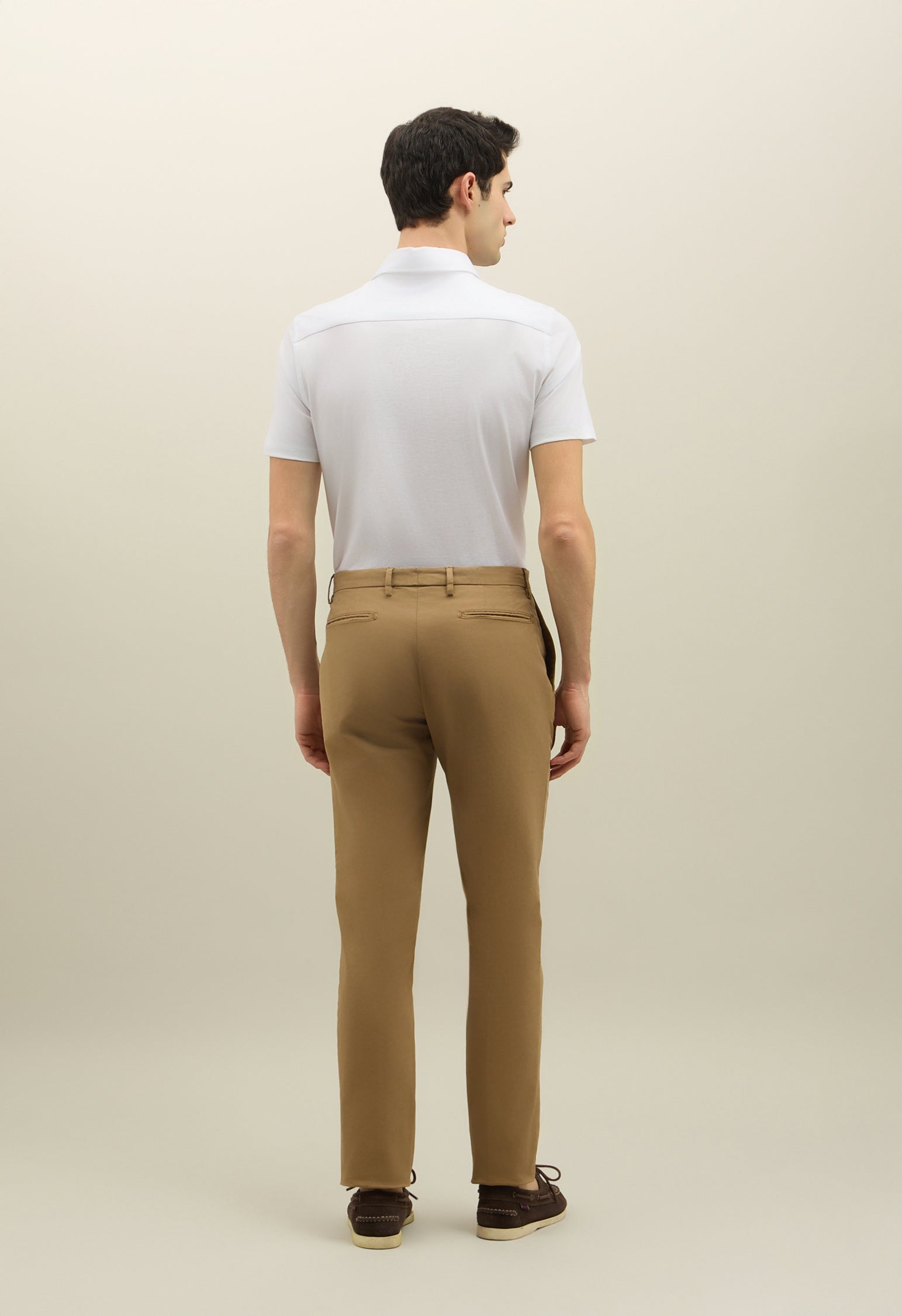 Braune gerade Chinohose aus Stretch-Baumwolle