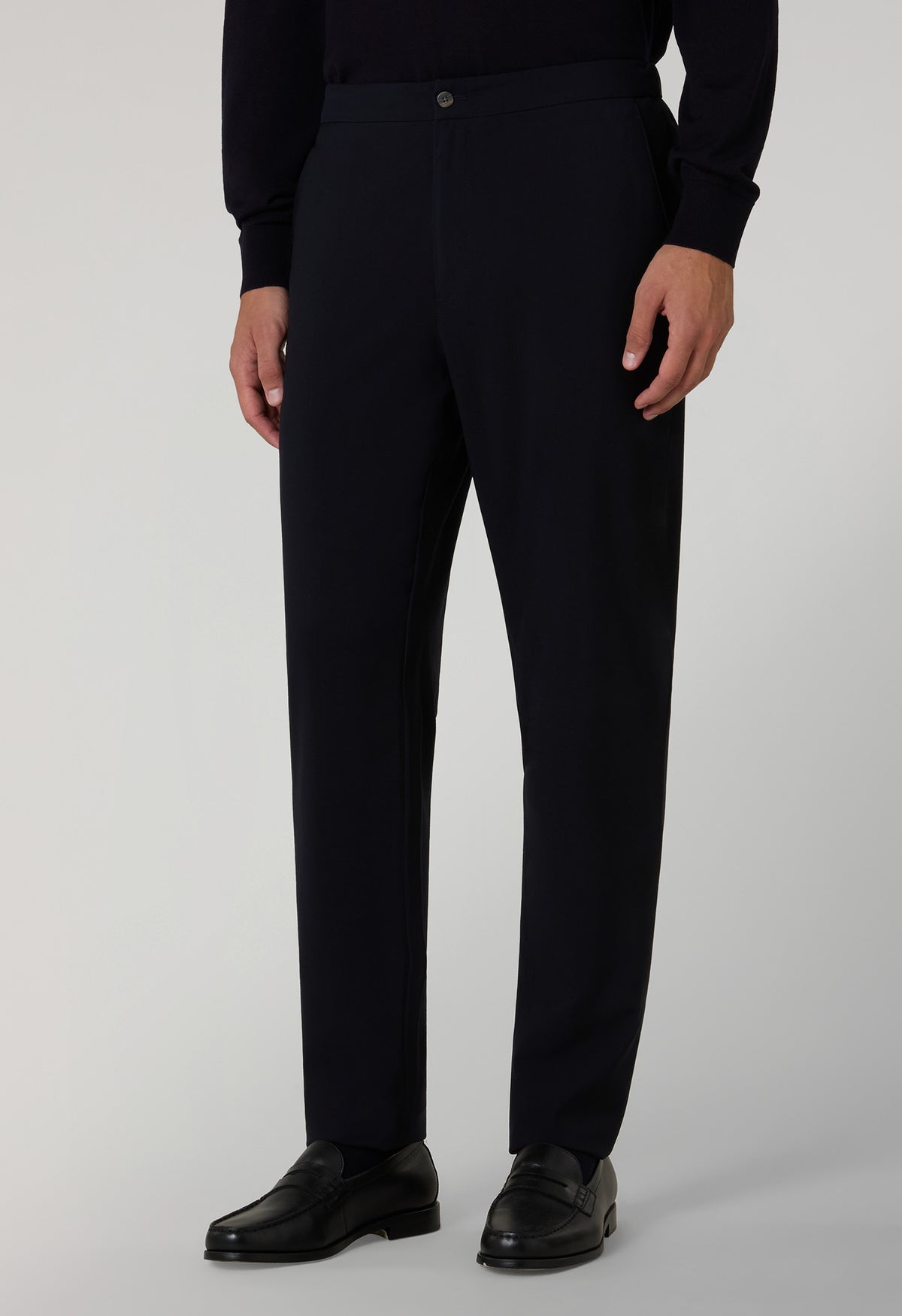 Blue Garment Dyed High Performance Wool regular Chinos 