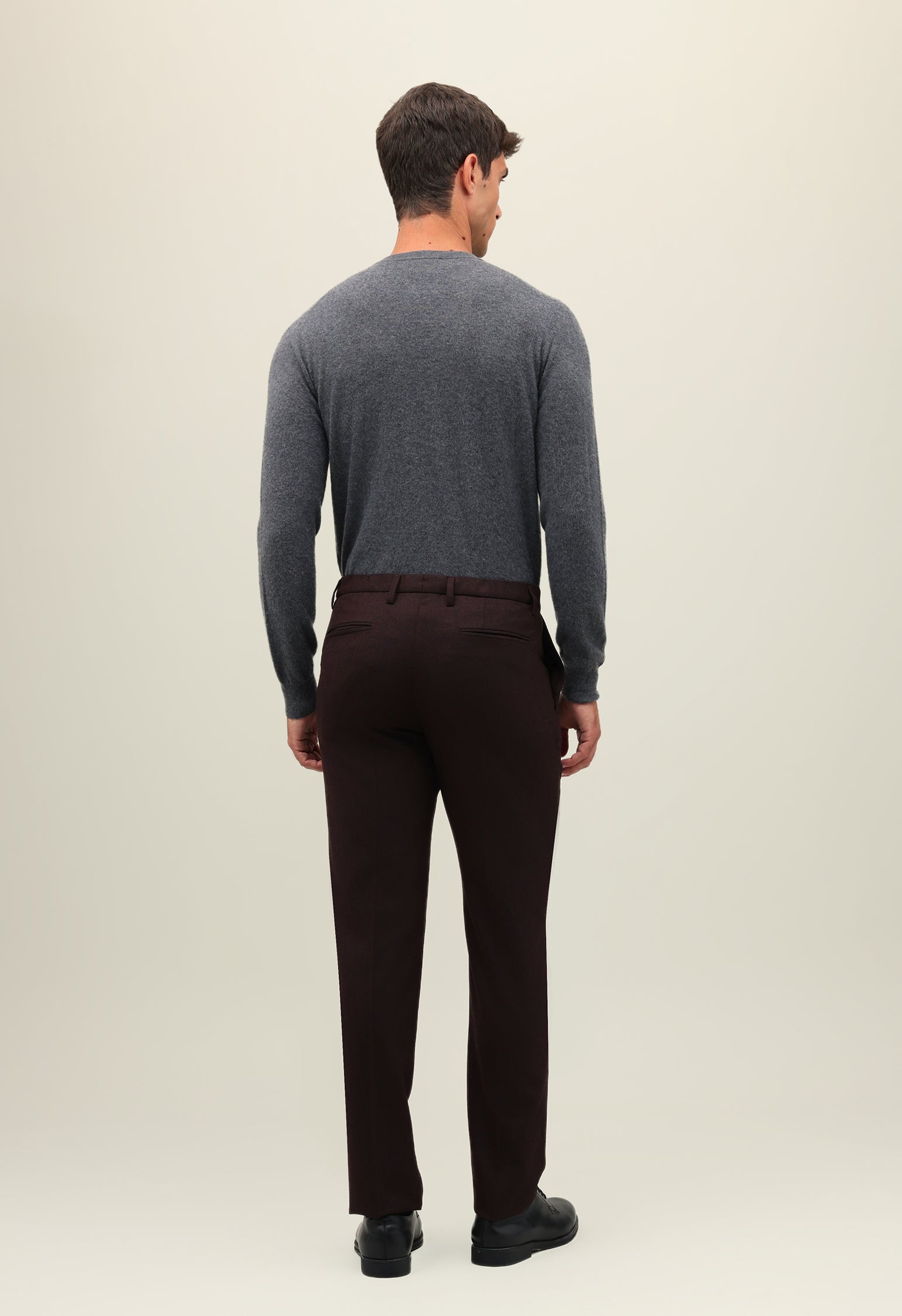 Bordeaux Superlight Flannel Zeta Trousers 
