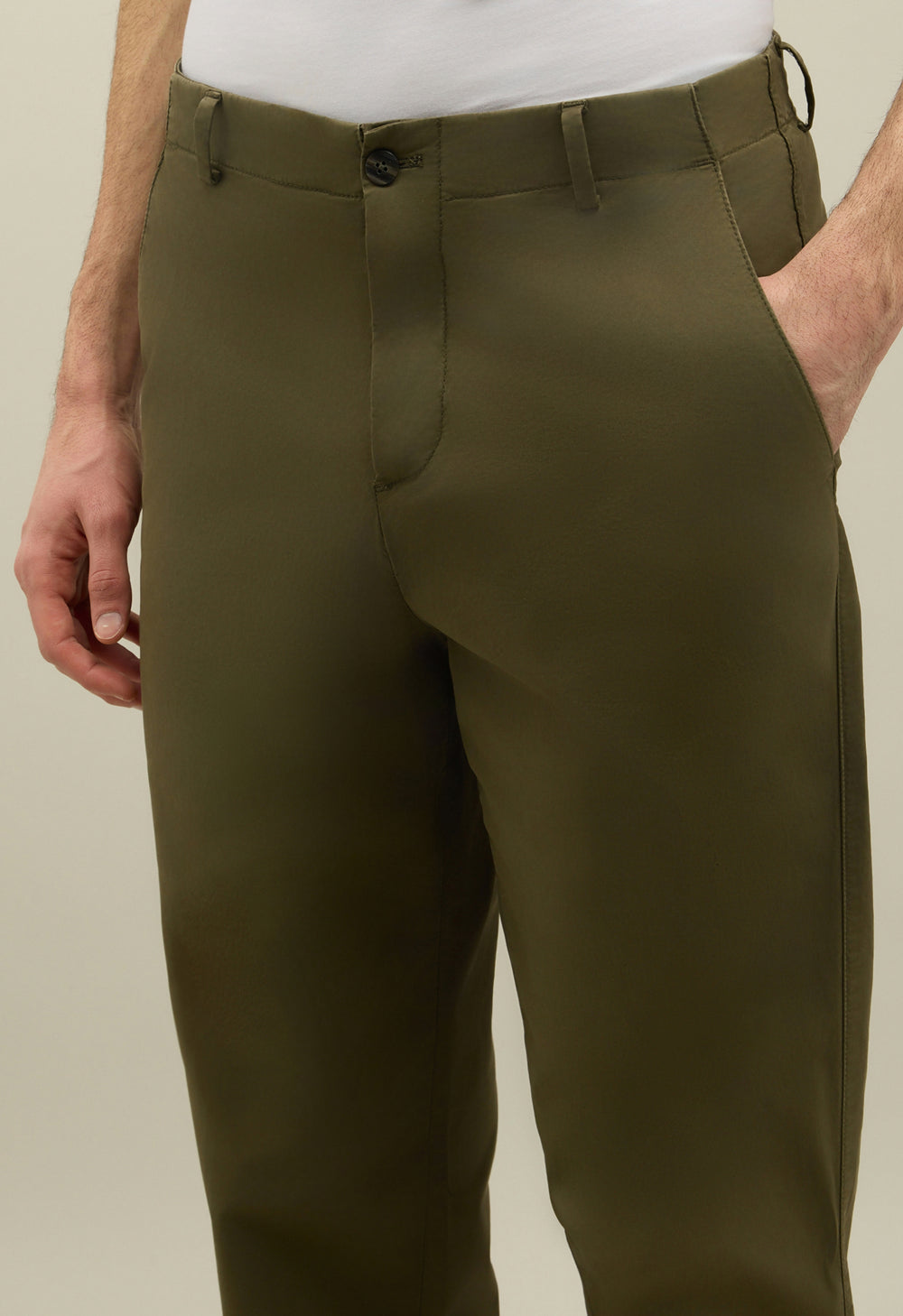 Pantalone Loose in cotone tinto in capo verde