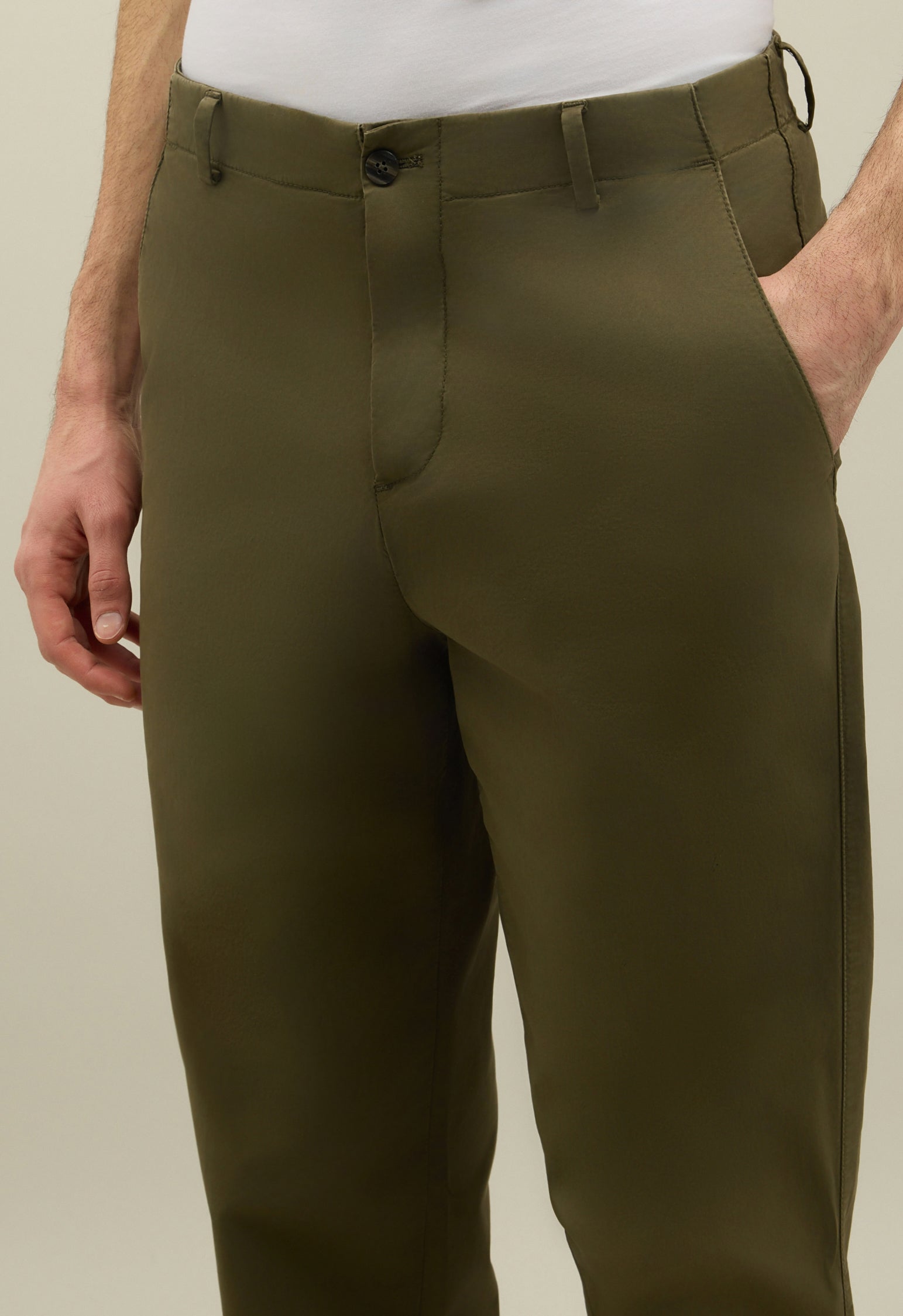Pantalone Loose in cotone tinto in capo verde