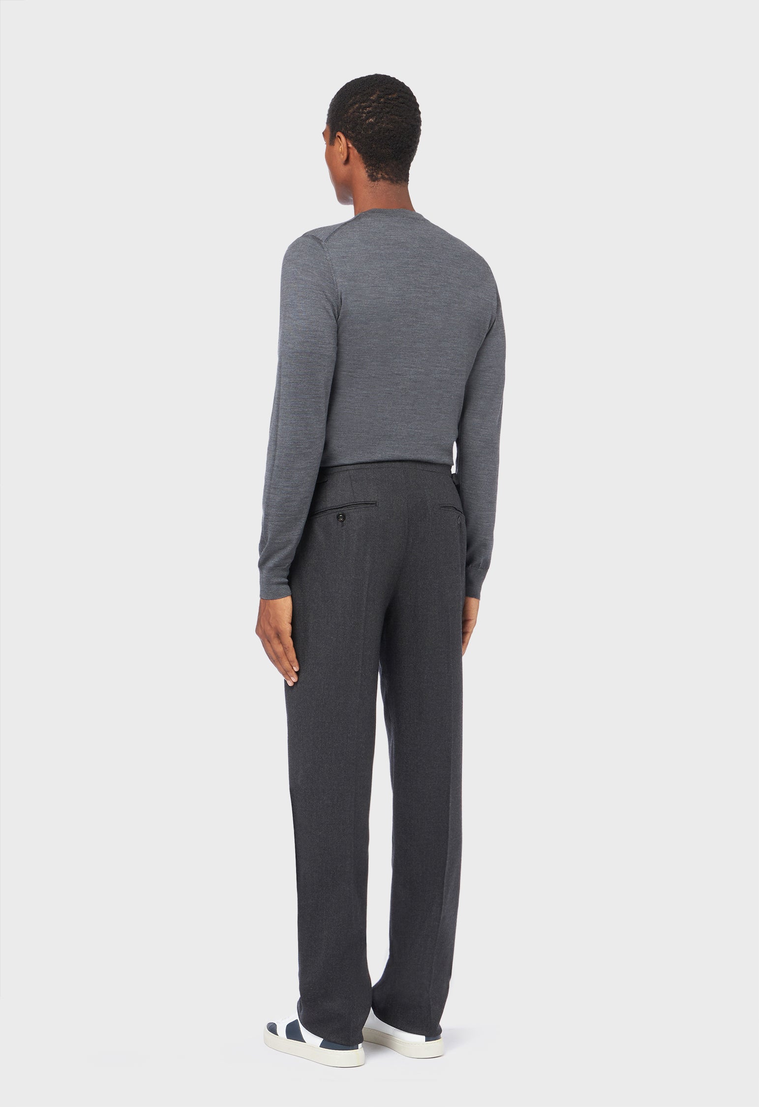 Grey virgin wool chinos trousers