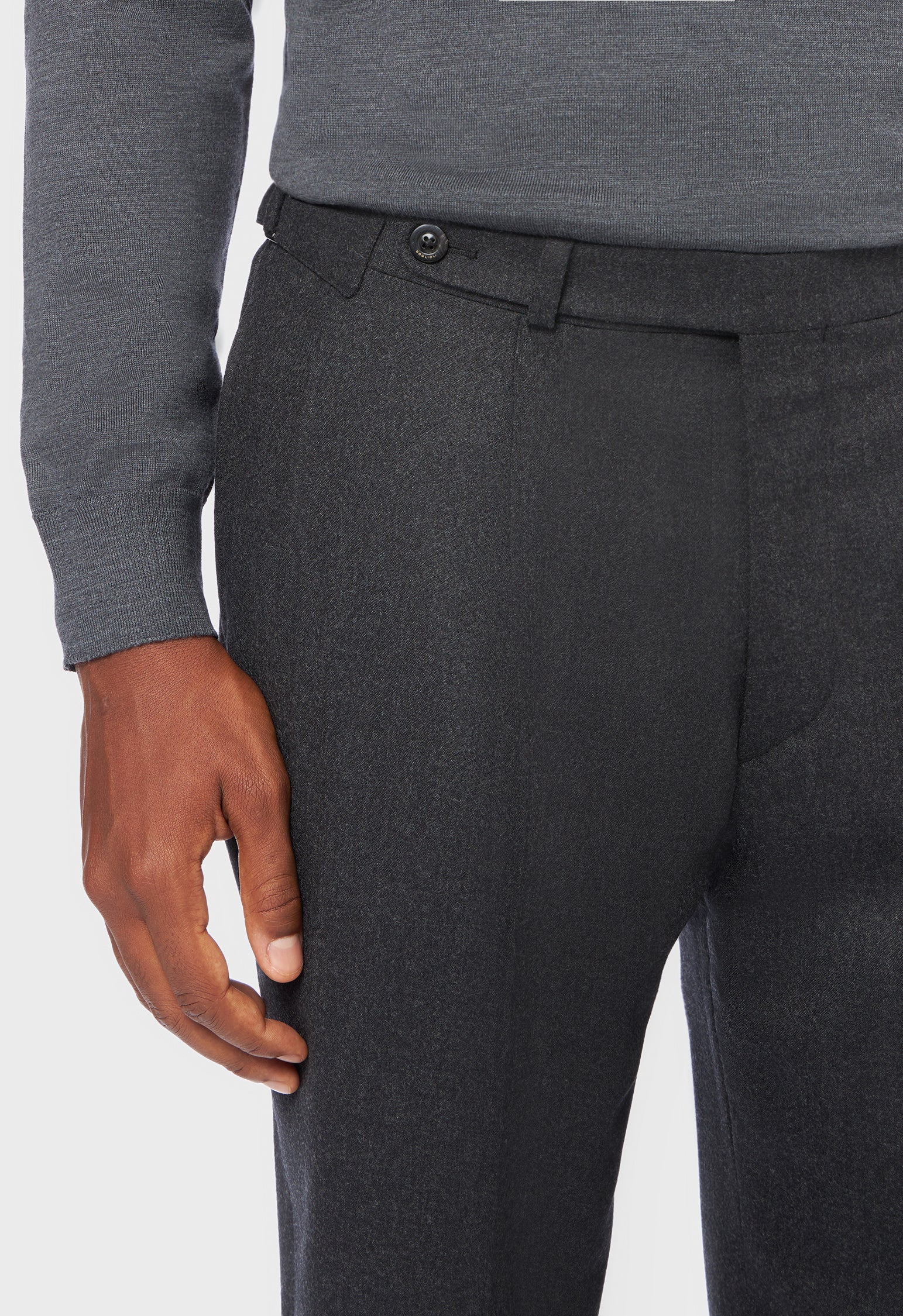 Grey virgin wool chinos trousers