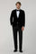 Pantaloni Tuxedo in lana vergine satin neri