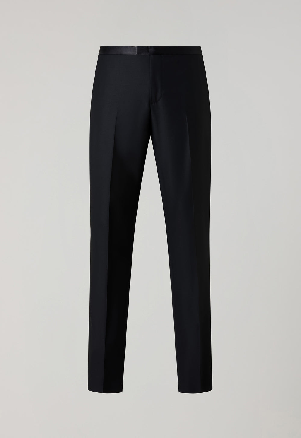 Pantaloni Tuxedo in lana vergine satin neri