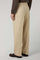 Beige Flannel Fluid Trousers