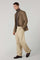 Beige Flannel Fluid Trousers