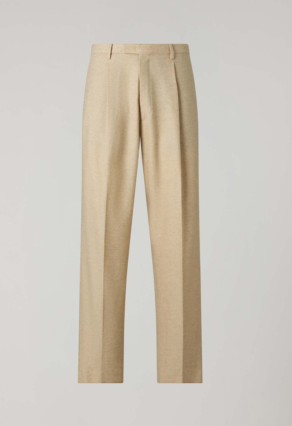 Beige Flannel Fluid Trousers