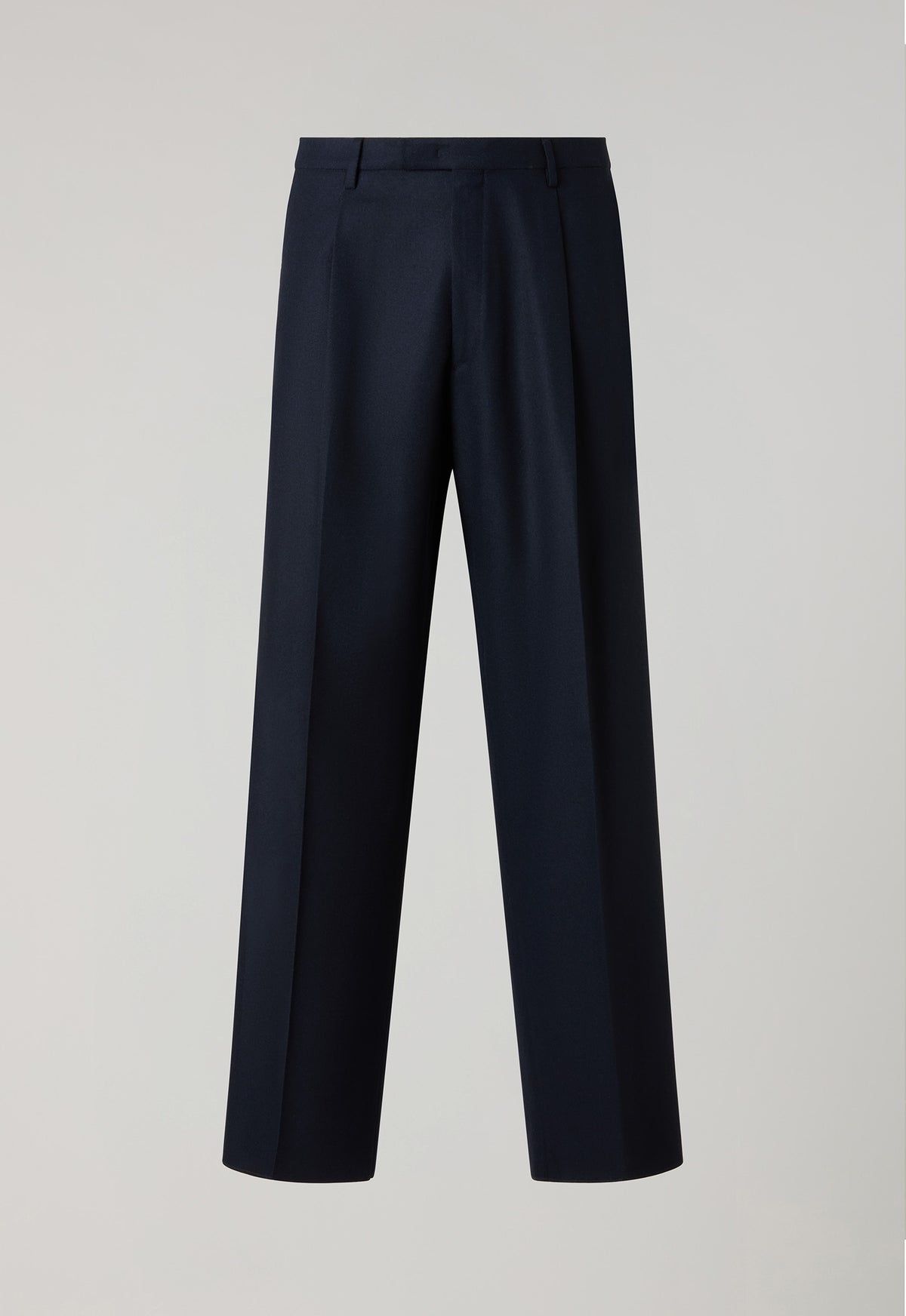 Pantalone fluido in flanella blu