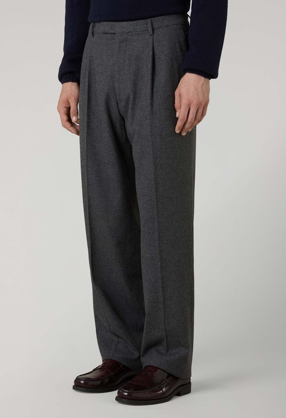 Dark Grey Wool Fluid trousers