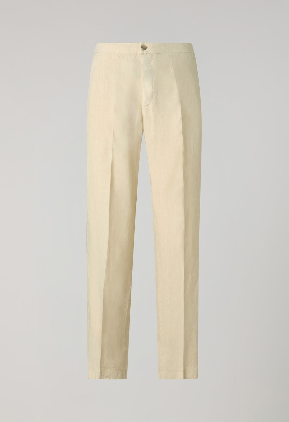 Beige stückgefärbte Leinen-Jogginghose