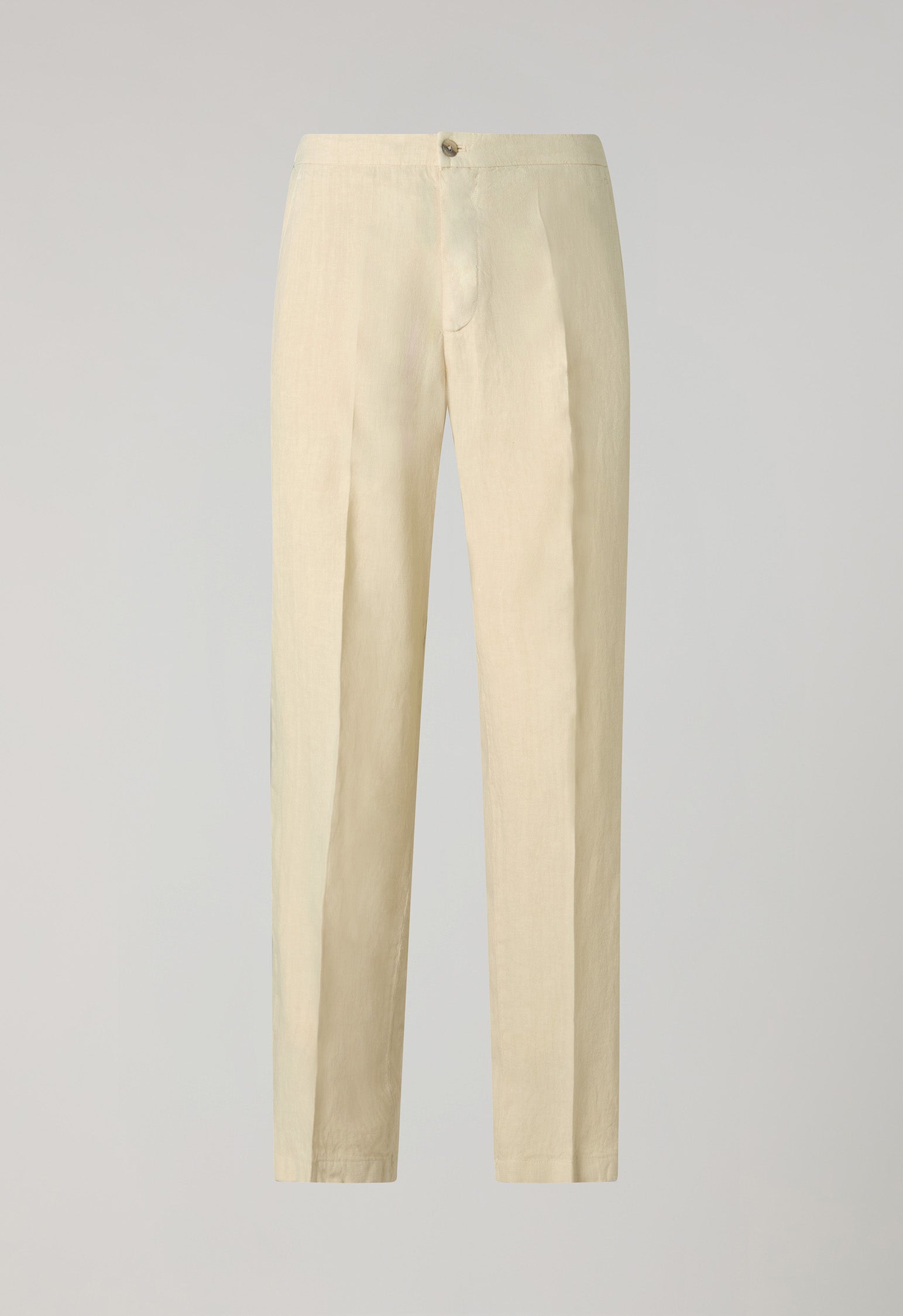 Beige stückgefärbte Leinen-Jogginghose