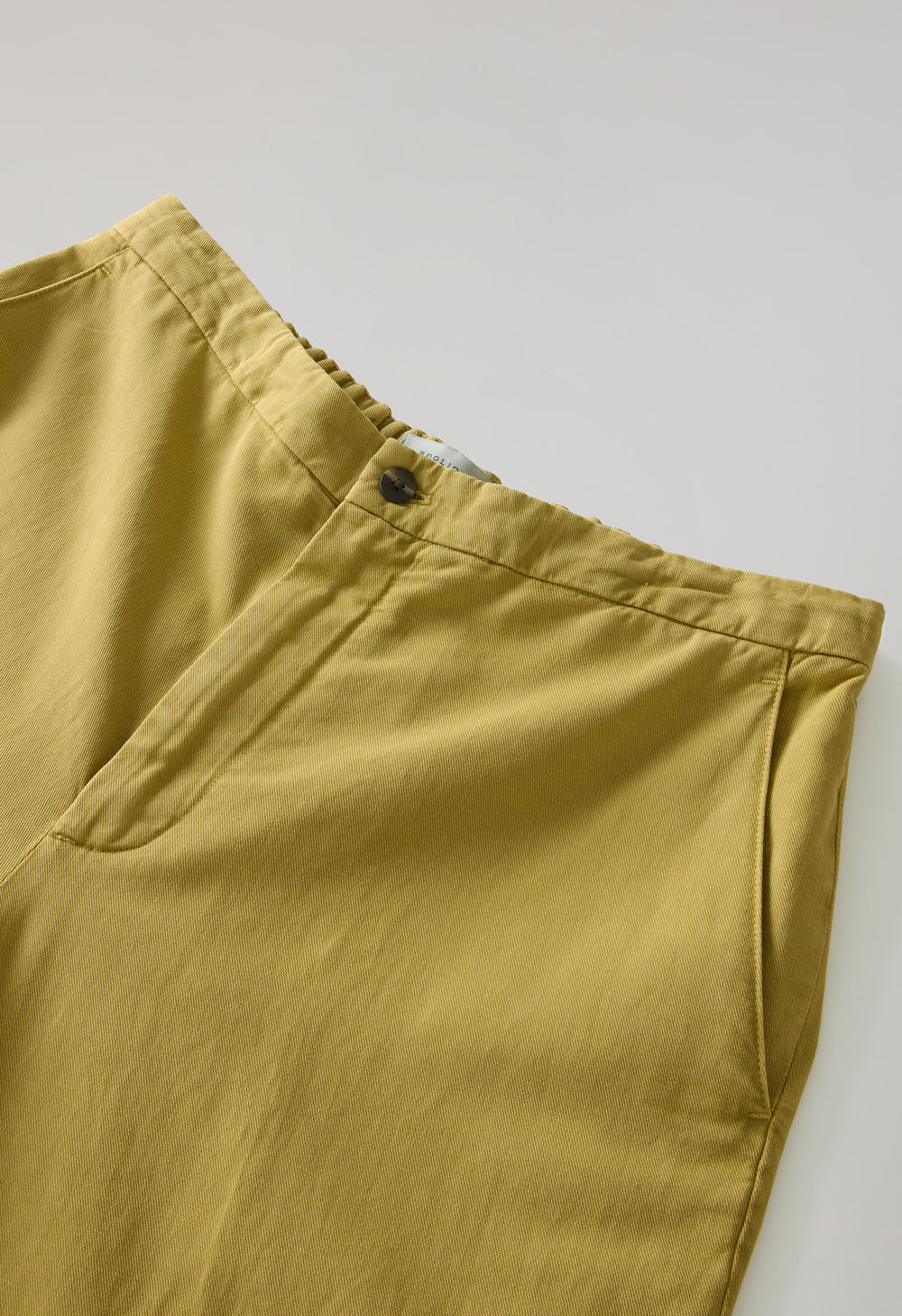 Light Khaki Garment Dyed Cotton Linen Gabardine Joggers