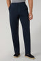 Blue Garment Dyed Cotton Linen Gabardine Joggers
