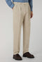Beige Garment Dyed Soft Cotton Roma Trousers