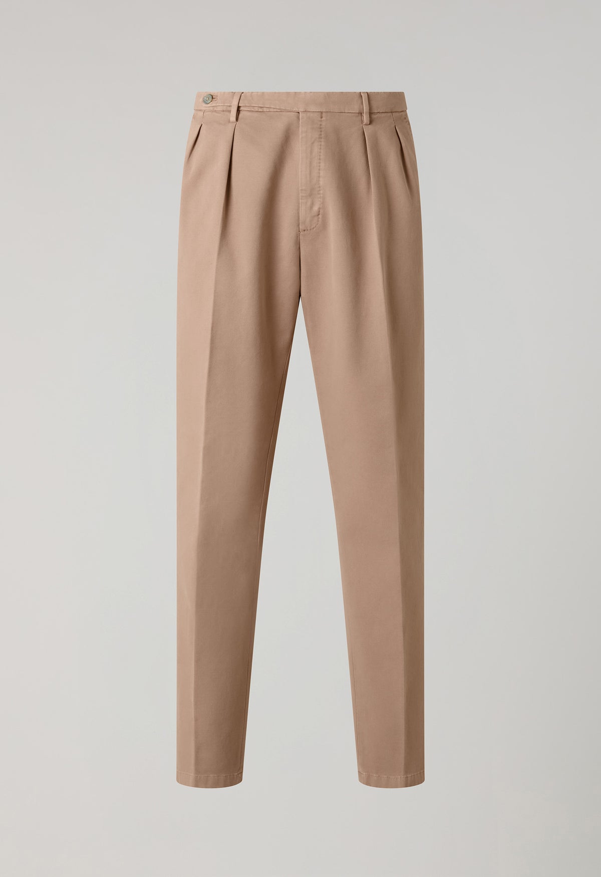 Pantalone Roma in cotone soft tinto in capo beige