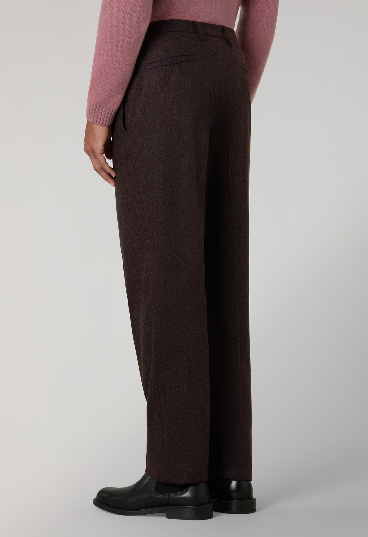 K-Pant in flanella lavata marrone