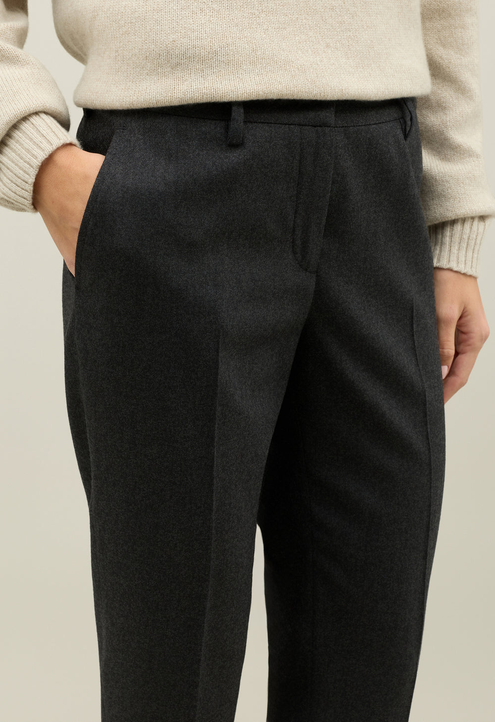 Grey Light Flannel Chinos