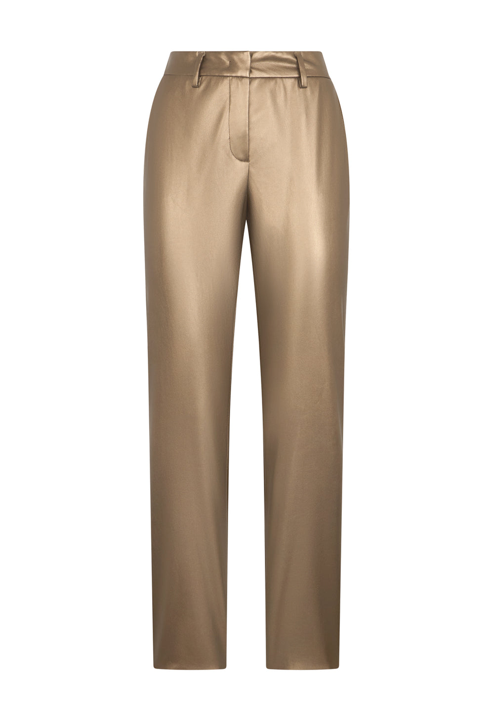 Gold Vegan Leather Chinos