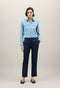 Blaue Straight-Hose aus Woll-Twill