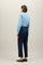 Blaue Straight-Hose aus Woll-Twill