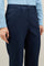 Blaue Straight-Hose aus Woll-Twill