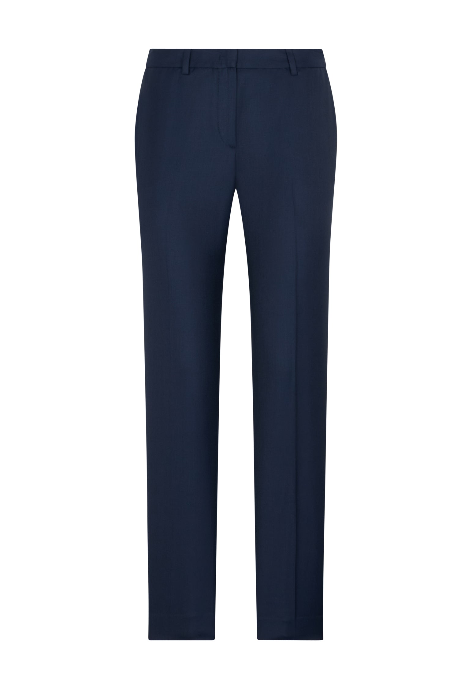 Blaue Straight-Hose aus Woll-Twill