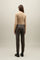 Green Vegan Leather 5-pockets Trousers