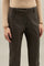 Green Vegan Leather 5-pockets Trousers