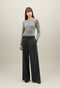 Grey Prince of Wales flannel wide-leg Trousers