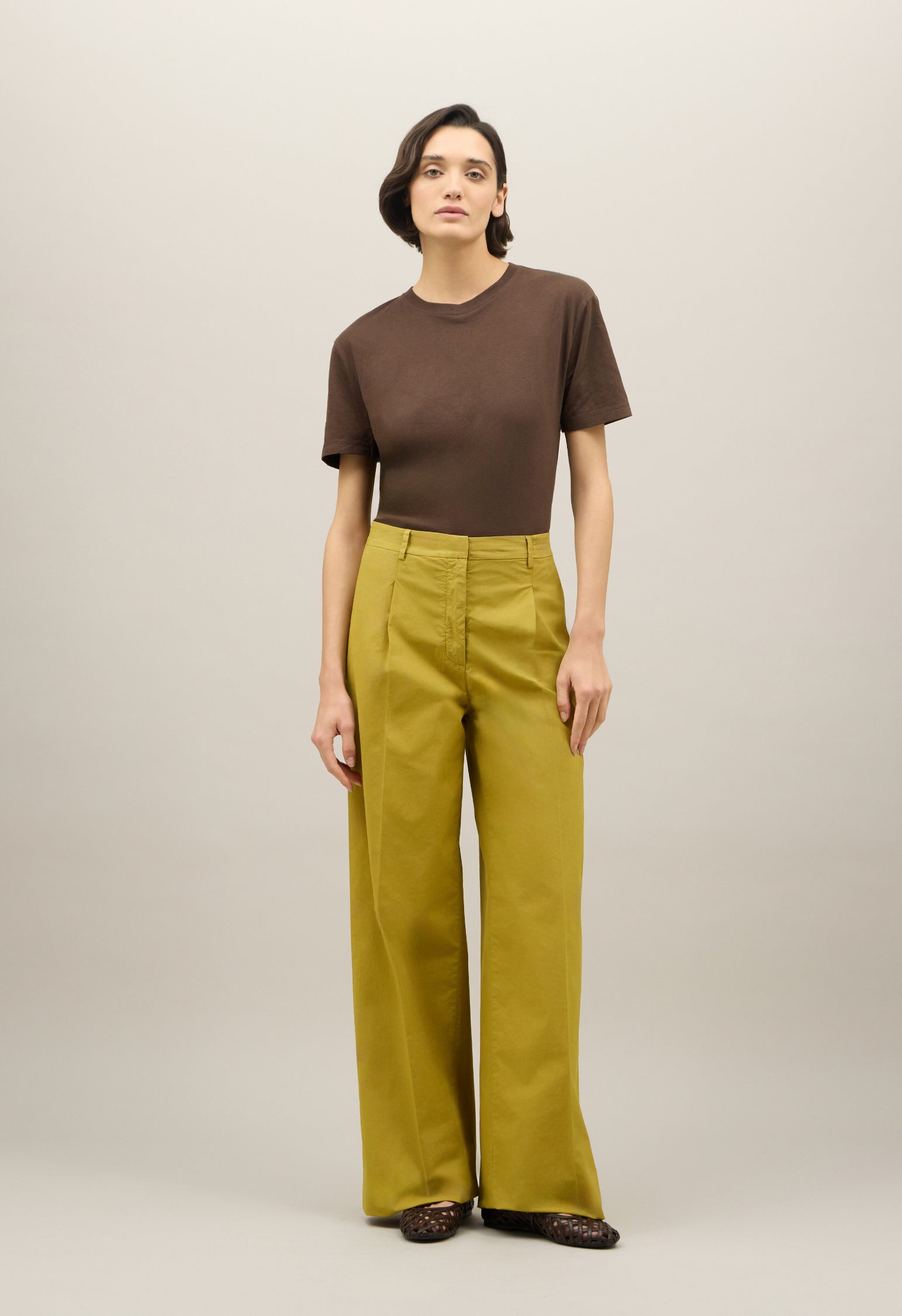 Green Light Popeline Palazzo Trousers