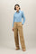 Pantalone Palazzo in lino e tencel satin beige