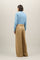 Pantalone Palazzo in lino e tencel satin beige