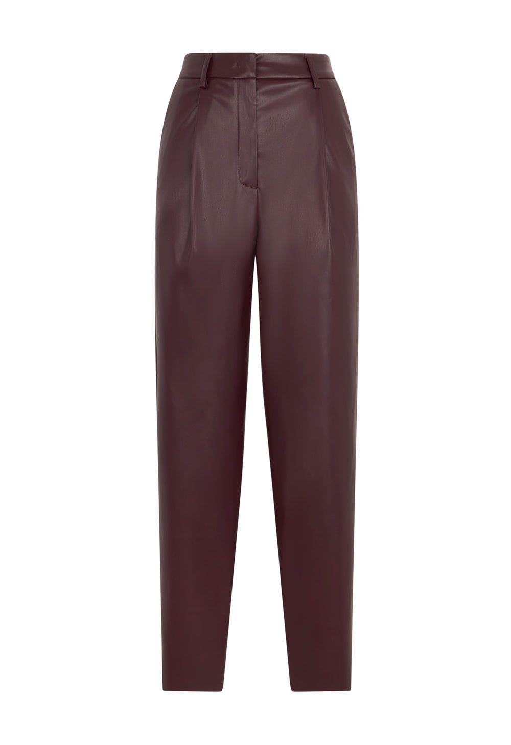 Bordeaux Vegan Leather cropped trousers