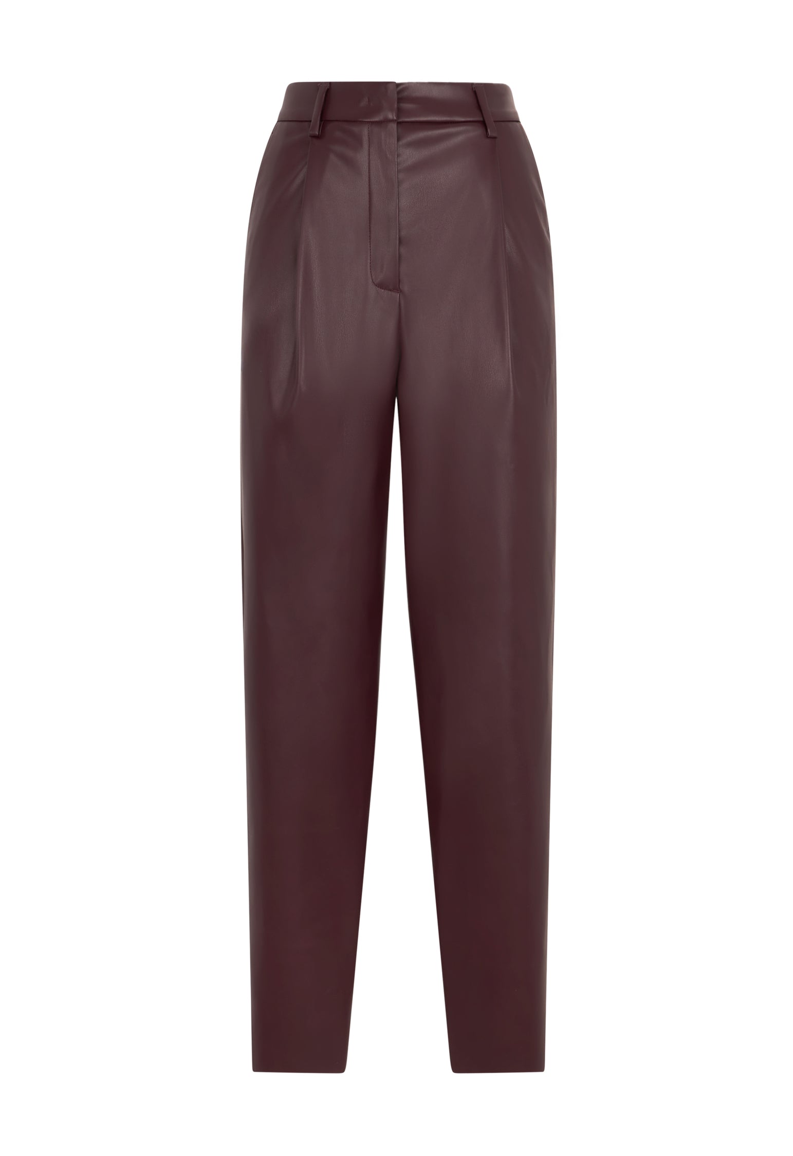 Bordeaux Vegan Leather cropped trousers