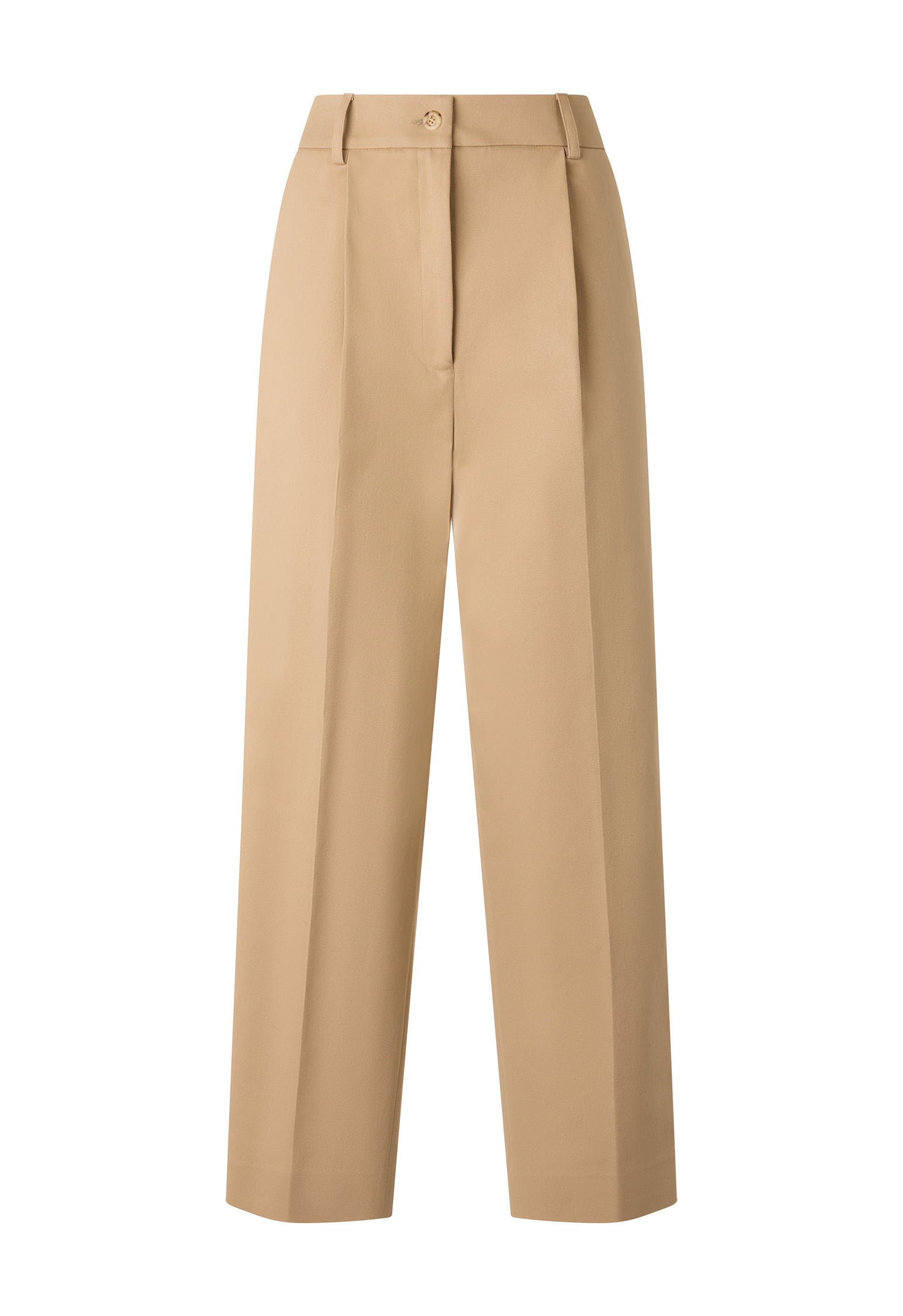 Beige Soft Cotton cropped Trousers
