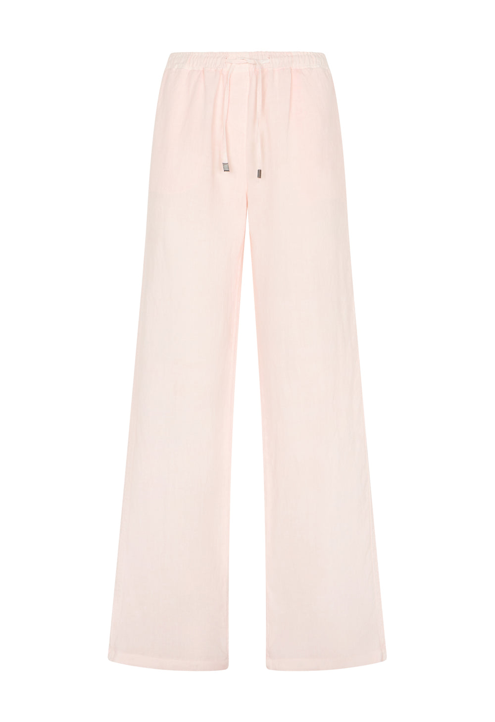 Pantalone jog in lino tinto in capo rosa