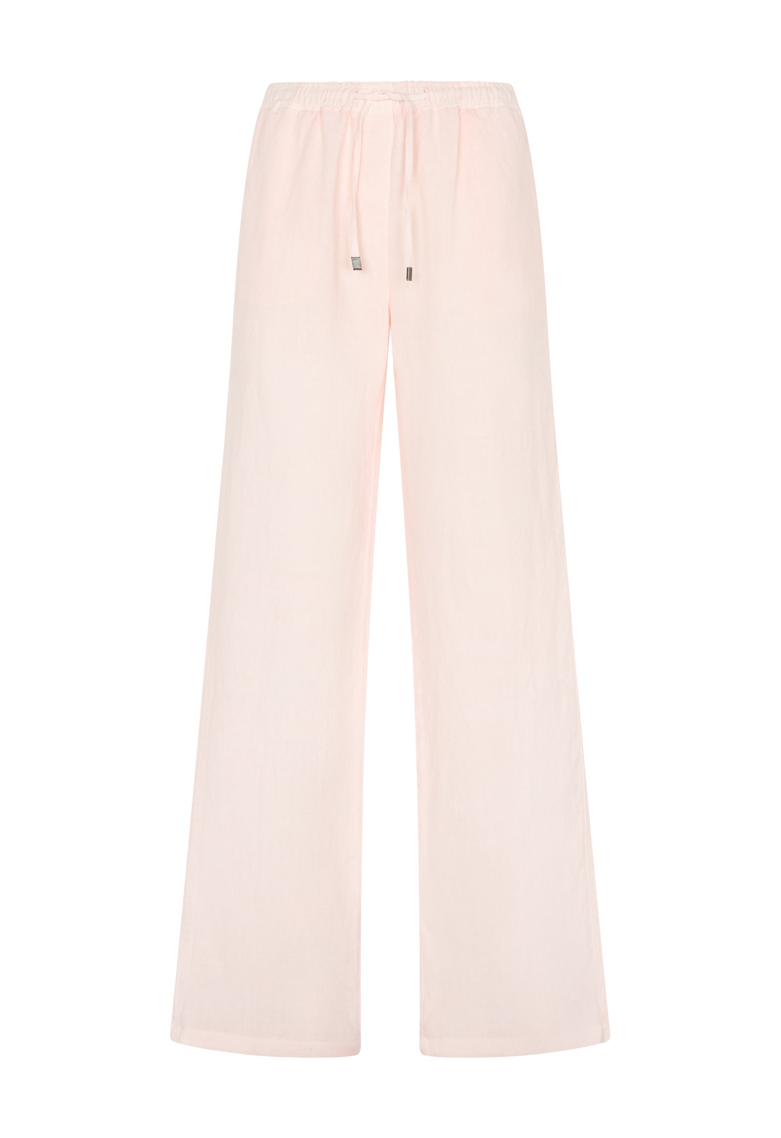 Pantalone jog in lino tinto in capo rosa