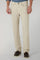 Pantalone 5 tasche in cotone e seta tinto in capo beige