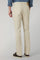 Pantalone 5 tasche in cotone e seta tinto in capo beige