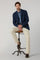 Pantalone 5 tasche in cotone e seta tinto in capo beige