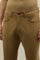 Hellbraune stückgefärbte Five-Pocket-Hose aus Baumwolle und Seide