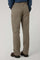 Pantalone a 5 tasche in cotone e seta tinti in capo taupe