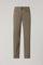 Pantalone a 5 tasche in cotone e seta tinti in capo taupe