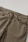Pantalone a 5 tasche in cotone e seta tinti in capo taupe